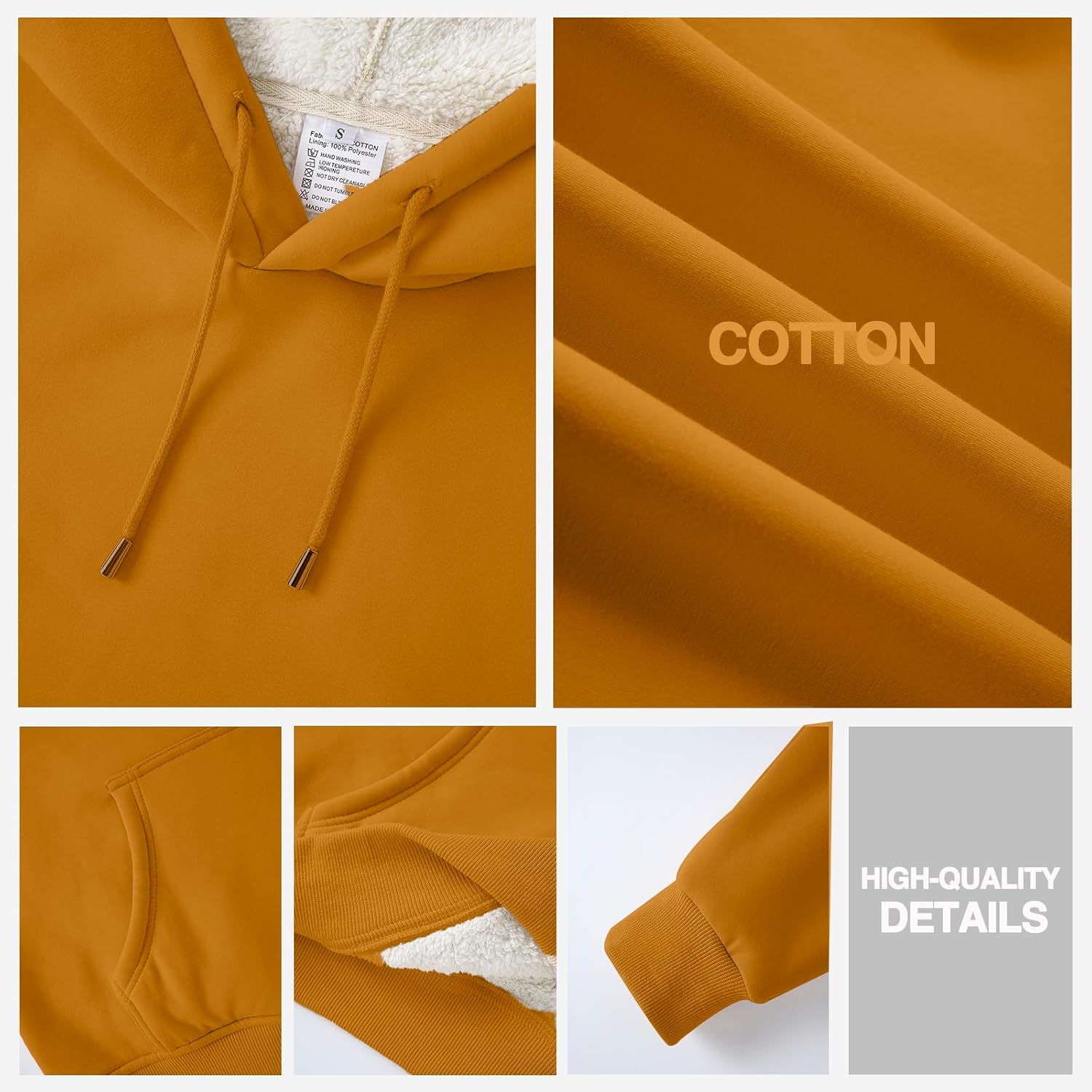 Womens Warm Fleece Hoodie Sherpa Winter Pullover Sweatshirts Long Sleeve Casual Trendy Drawstring Hood with Pockets - Image 5