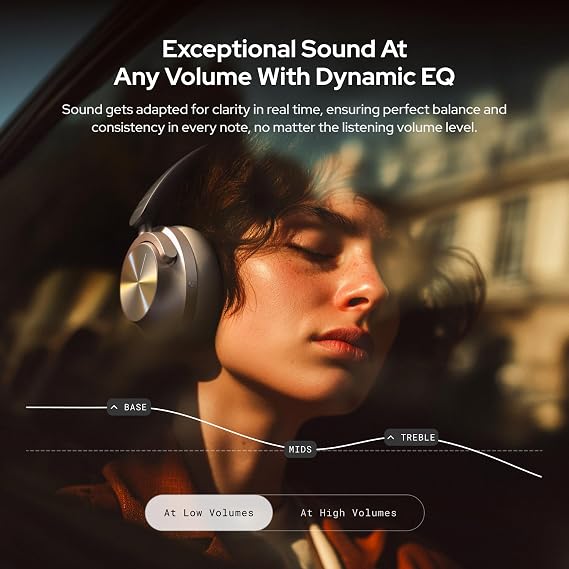 Noise Master Buds Max, Sound by Bose Wireless Over-Ear Headphones with Segment Leading Adaptive ANC, Dynamic EQ, LHDC 5.0, Immersive Spatial Audio,Upto 60H Playtime, App Support