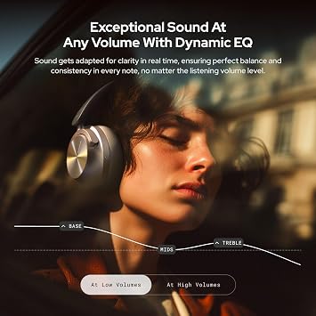 Noise Master Buds Max, Sound by Bose Wireless Over-Ear Headphones with Segment Leading Adaptive ANC, Dynamic EQ, LHDC 5.0, Immersive Spatial Audio,Upto 60H Playtime, App Support