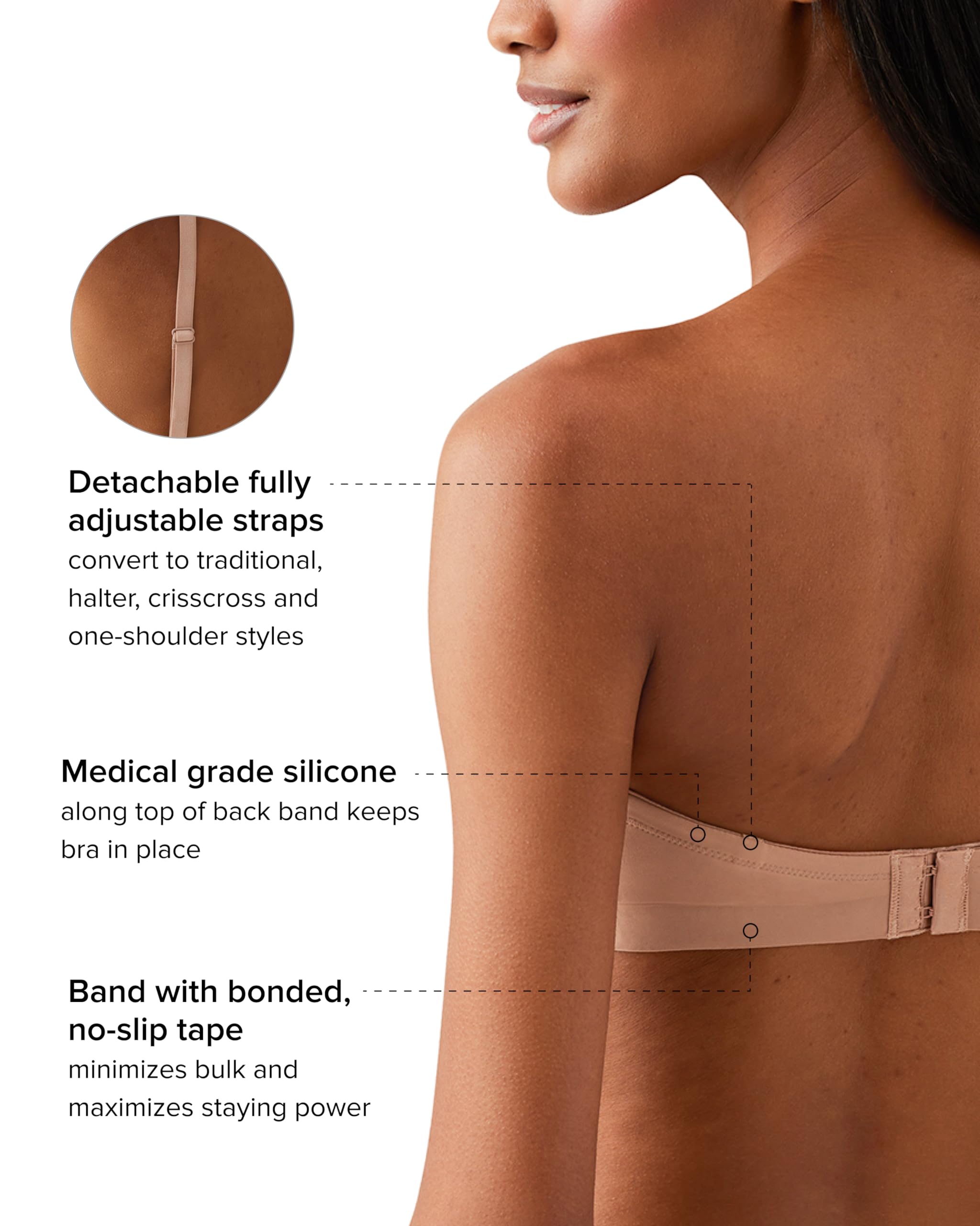 Wacoal Sujetador Sin Tirantes Comfort First, Opaco para Mujer