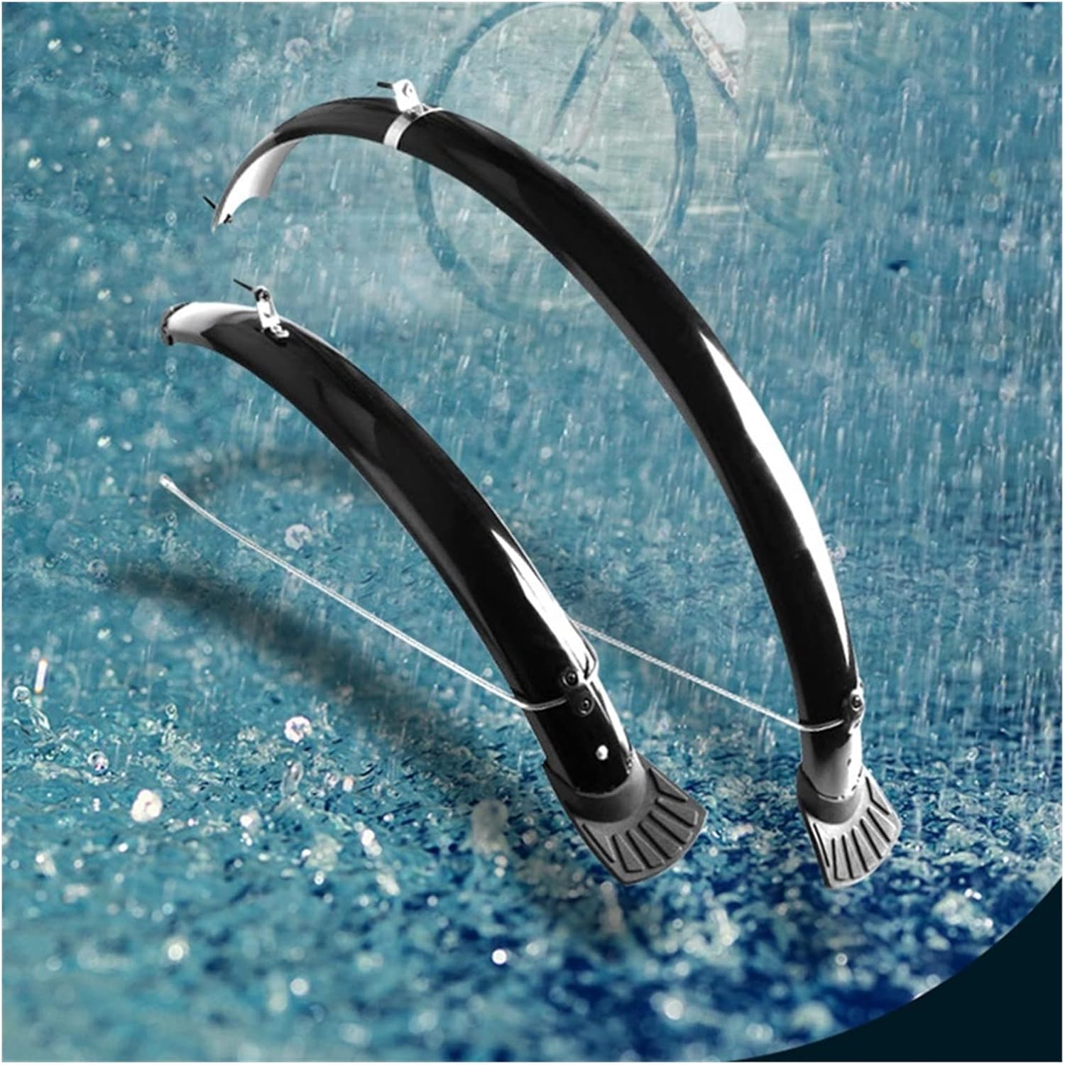 Bike Fender, Portable Bicycle Mudguard,Portable Adjustable Mountain Bike Front and Rear Mud Guard Fenders set, Mountain Bike Mudguard Fender Compatible With Bcycle Wings From Rain All Inclusive Length