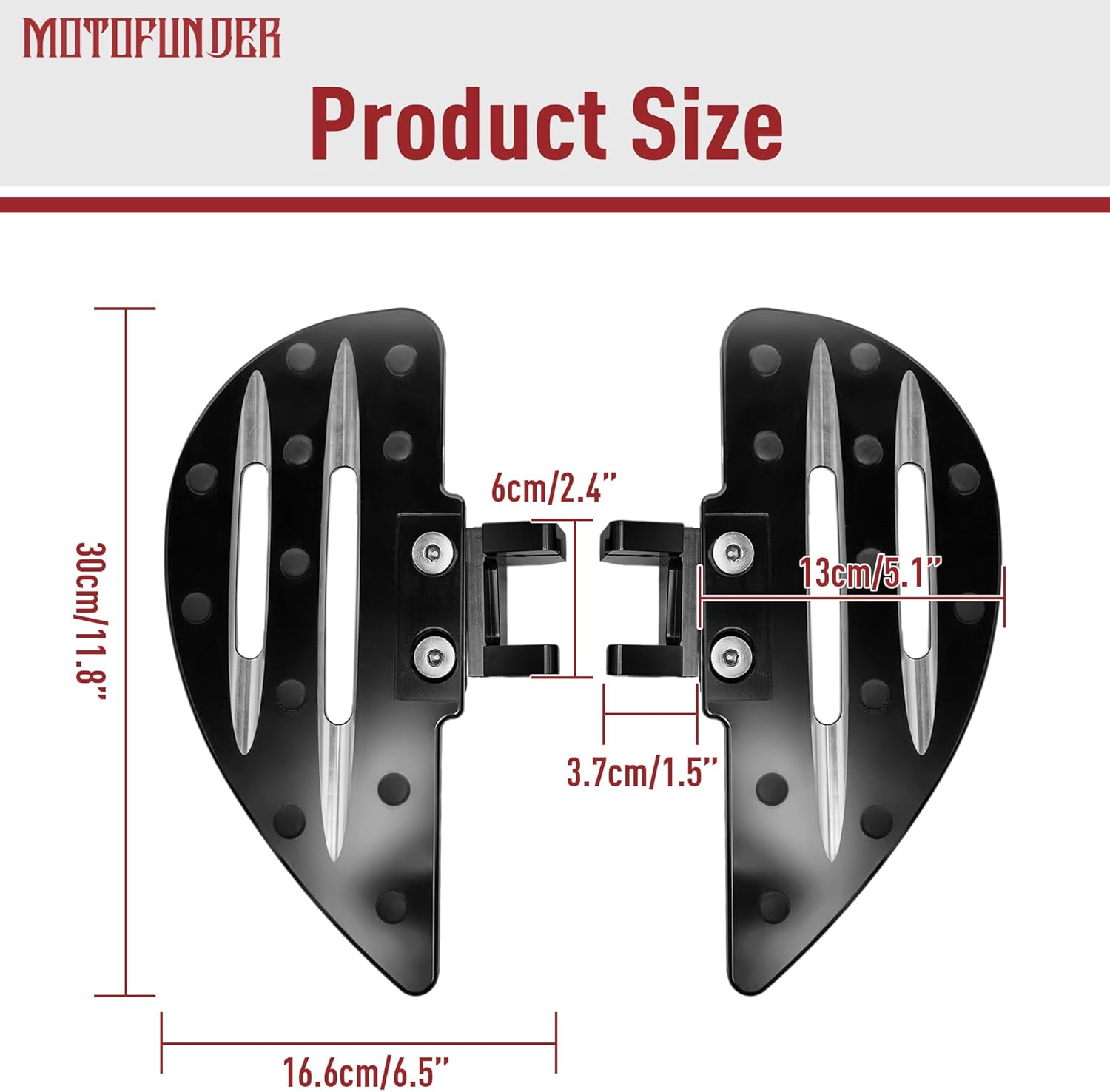 Motofunder Driver Foot Pegs Floorboards Wide Foot Rest for Spyder F3/F3-S/F3-T Accessories (2015-2025)- (Water Drop Style)