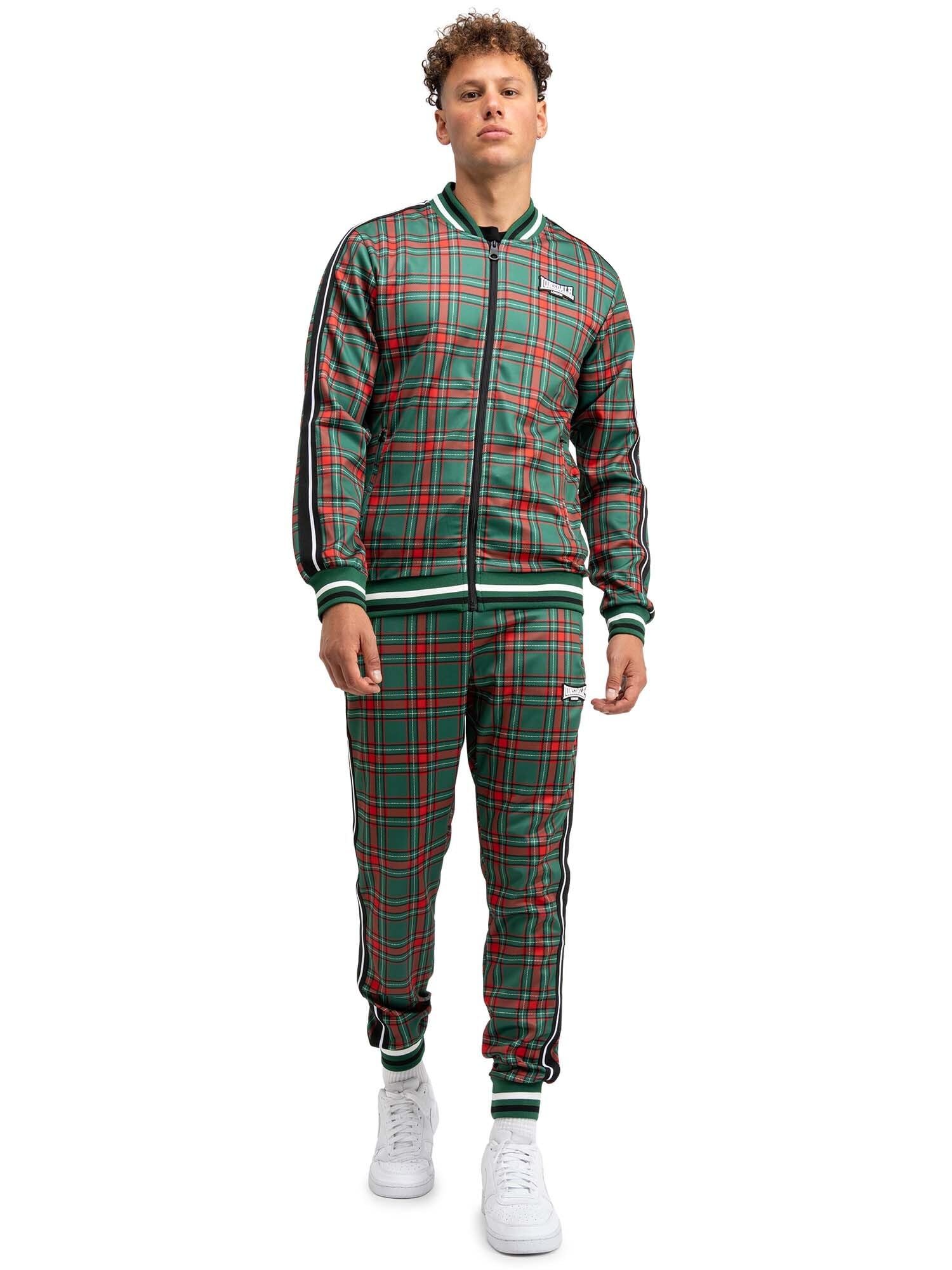 Lonsdale Męski dres treningowy wąski krój EDGWARE, zielony/czerwony/czarny/biały, XL, zielony/czerwony/czarny/biały, XL