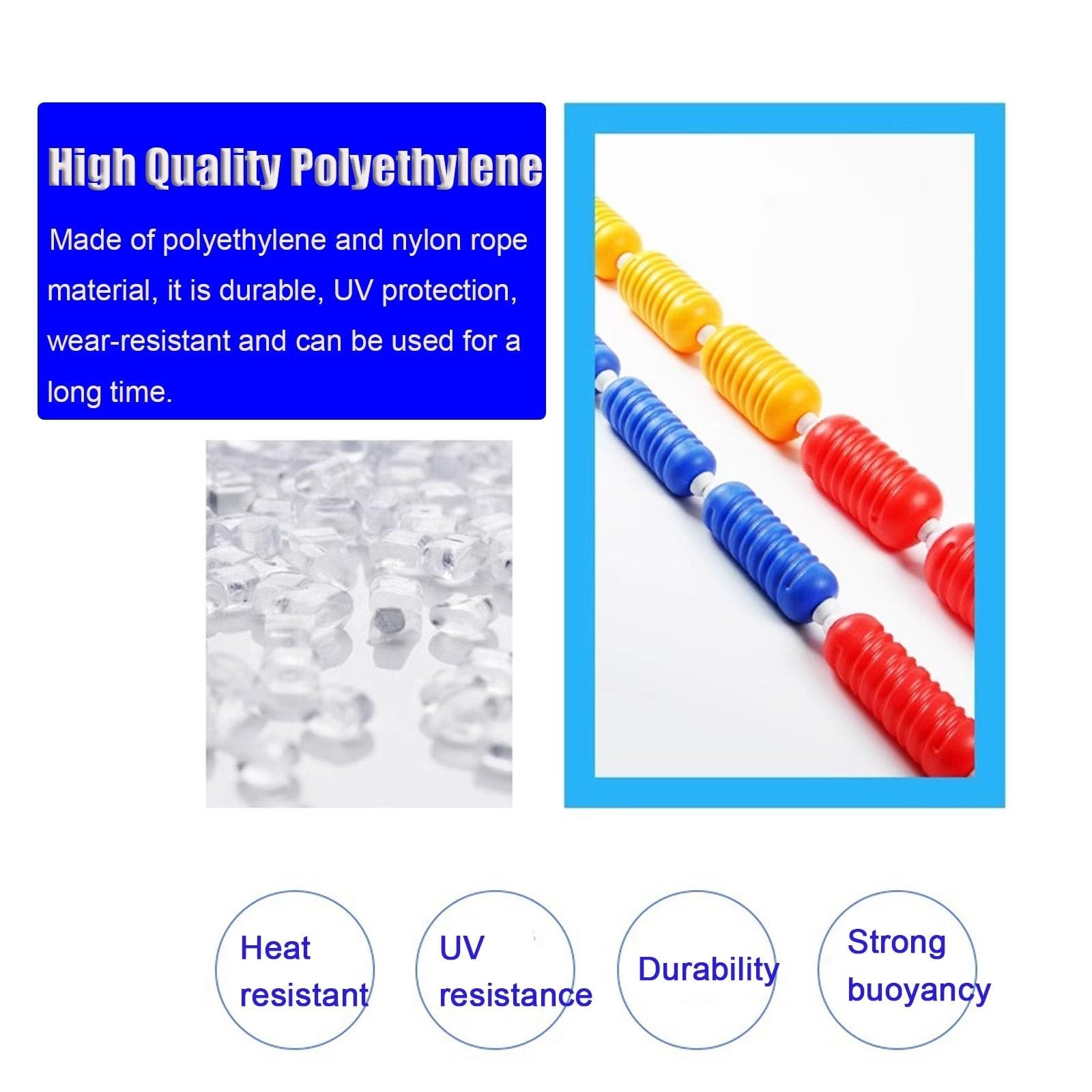 Swimming Pool Safety Divider Rope, Float Line with 2 Pre-Assembled Stainless Hooks and 5 Floating Buoys, for Effective Visibility and Dividing Lanes (Color : Style6cm, Size : 10m/32.8ft)