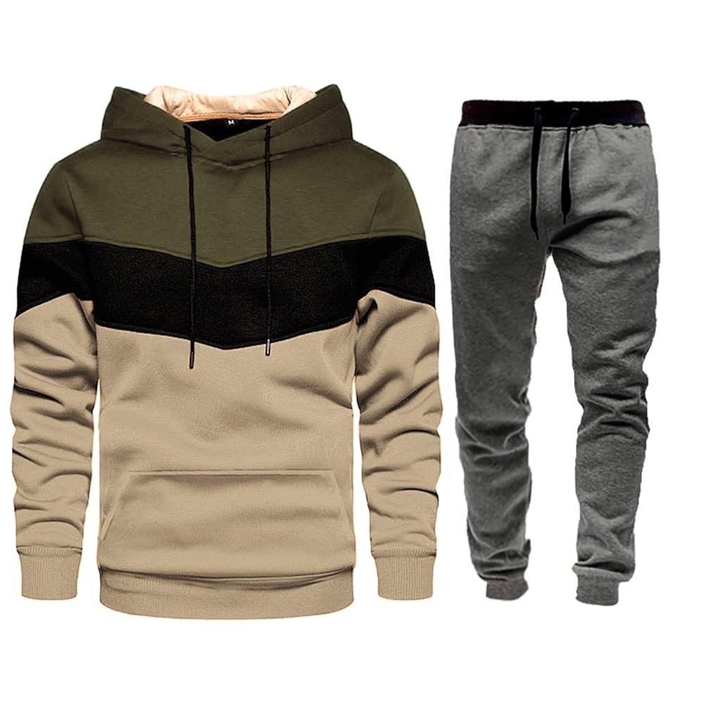 Survêtement Homme 2 Pièces - Sweat à Capuche Et Pantalon Jogging - Tissu Doux Extensible - Polyester/élasthanne - Tailles S à XXXL