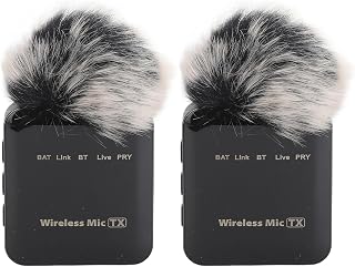 Omnidirectional Dual Wireless Lavalier Microphone for Phone Laptop Computer, with Intelligent Noise Reduction, 2.4GHz5.2 Connection, HD LED Display