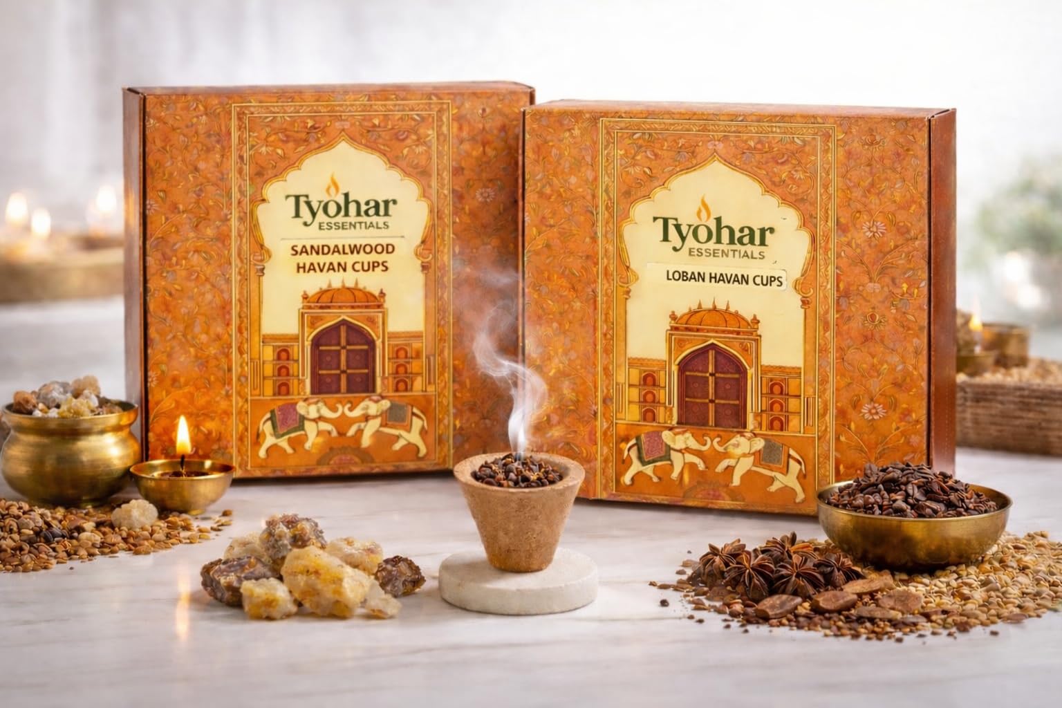 Devotional Sandalwood & Loban Havan Cup Combo | Pack of 2 (15 Cups Each) | Natural Dhoop Cups for Pooja & Spiritual Rituals-image-18