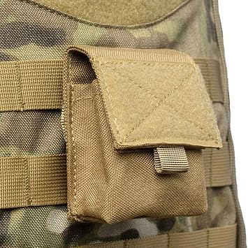 Small MOLLE Pouch Waist Pack Bag EDC Organiser Medic Admin Tool Bag Airsoft Military Army Utility Belt Backpack Vest Pouch Camo MTP (Black)