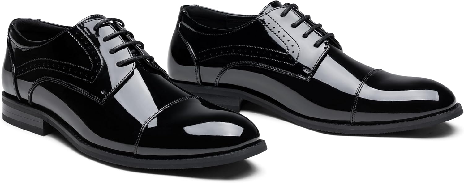 Vostey Men's Dress Shoes Classic Wingtip Brogue Men Oxfords - Image 5