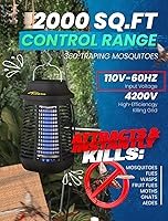 Vista 2 de Bug Zapper 4200 V para exteriores e interiores, cable de alimentación de 9.84 pies con interruptor, exterminadores eléctricos impermeables