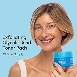 MAREE Glycolic Acid Polishes 2 PACK - Toner Polishes for Face Cleansing - Tea Tree Oil, Salicylic Acid & Vitamins E, B3, B5 - Facial Peel & Radiance Deep Cleaning Effect