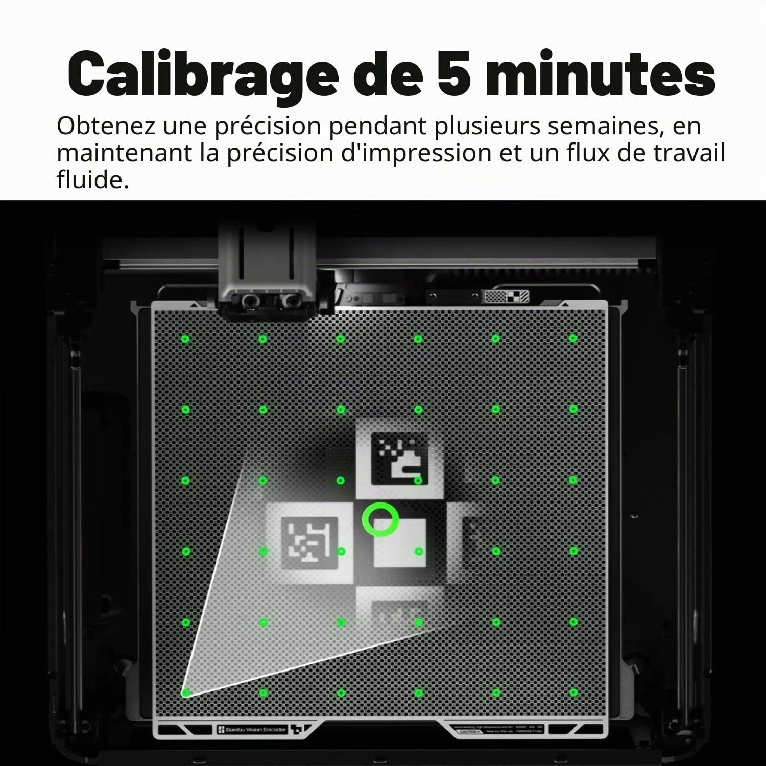 HzdaDeve H2D/H2S/H2C Vision Encoder Précision à un nouveau niveau 335X346.5MM outil de calibration étendu 5 minutes de calibration pour une précision de plusieurs semaines pour Bambu Lab H2D Combo