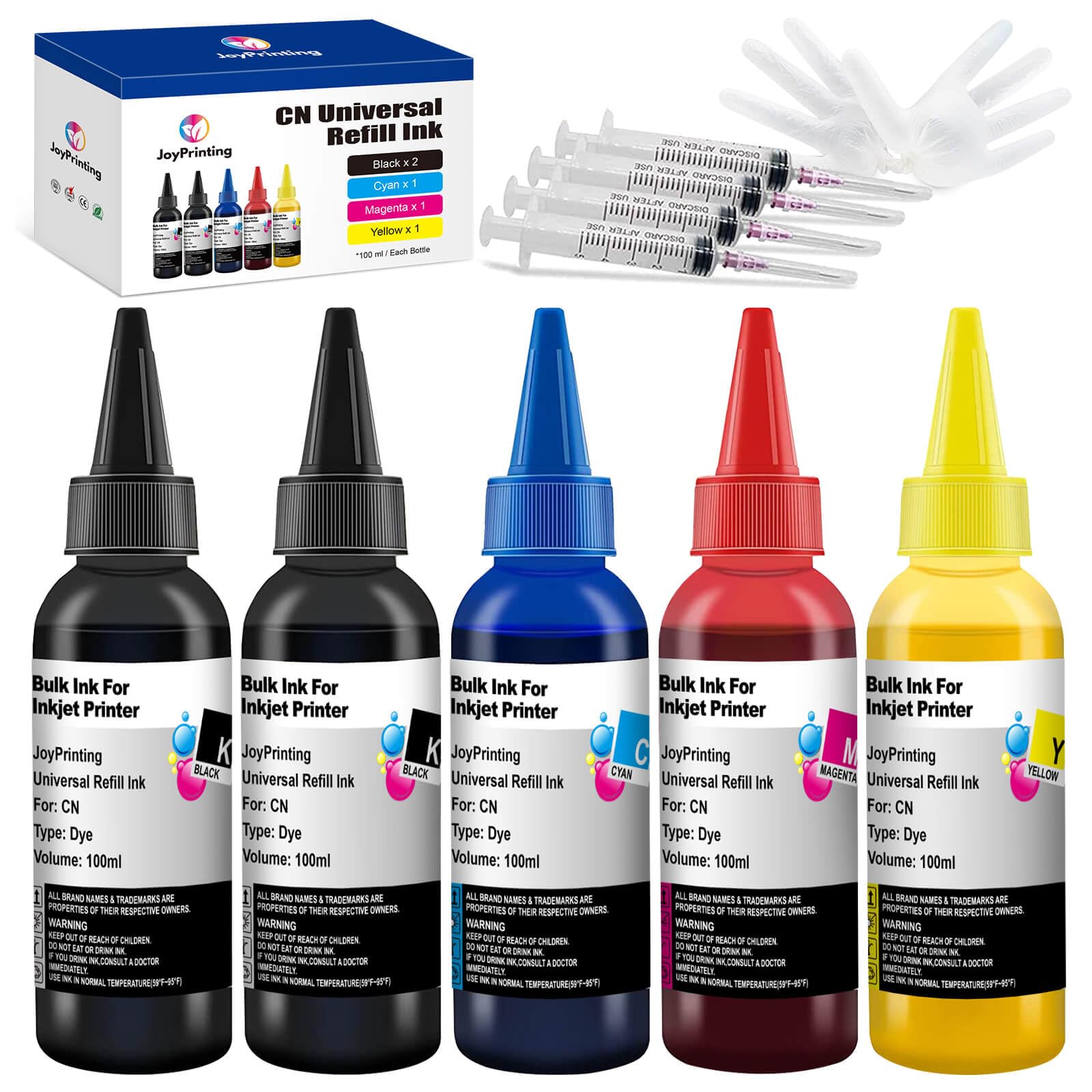 Ink Refill Kit Compatible with Canon 275 276 250 251 270 271 280 281 260 261 1200 PG240 CL241 PG245 CL246 PG-275 CL-276 Refillable Ink Cartridge CIS CISS System with 4 Syringes (5 Pack)