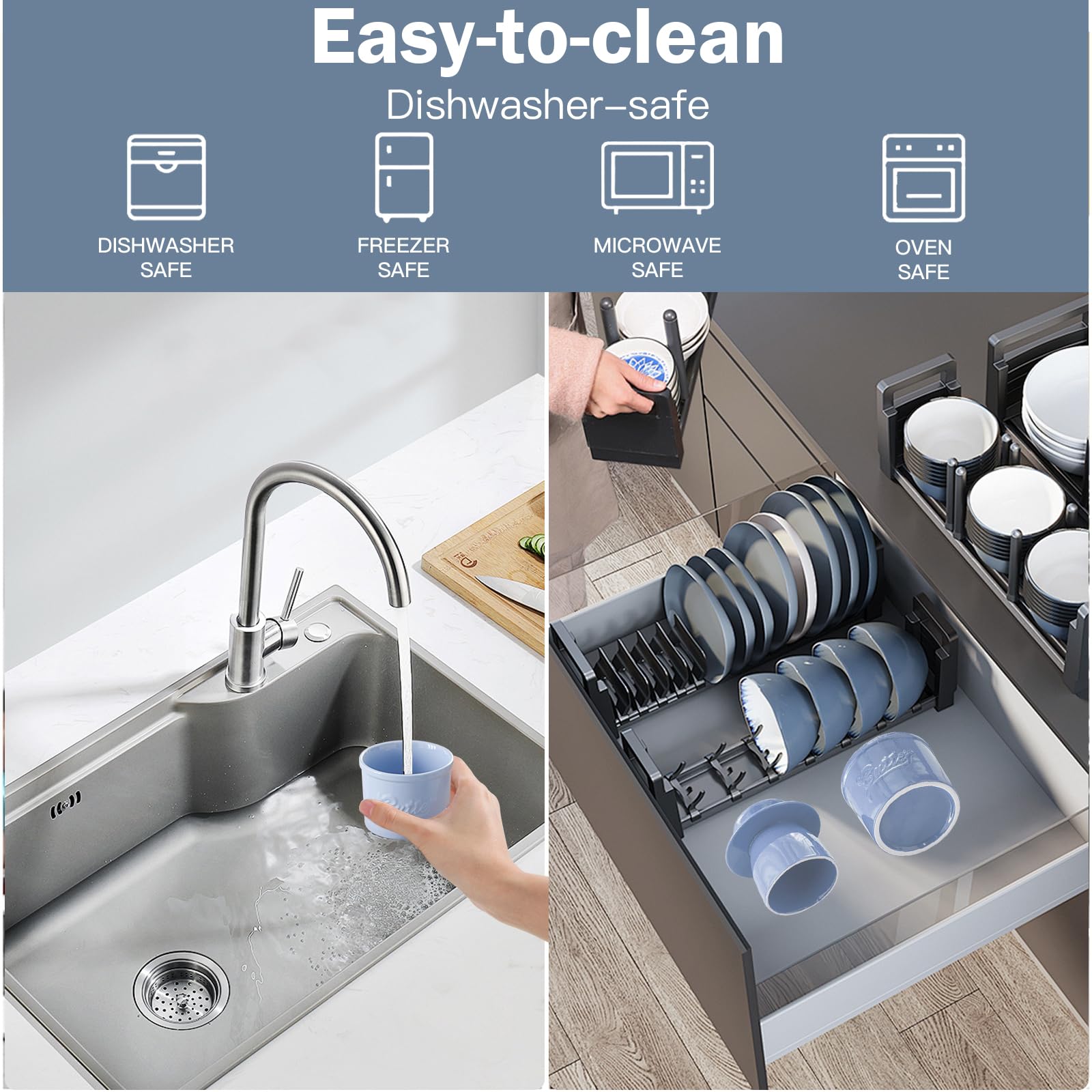 WIYETY Burriera Francese In Ceramica - Raffreddamento Ad Acqua Per Burro Sempre Spalmabile | Design Marmo Elegante