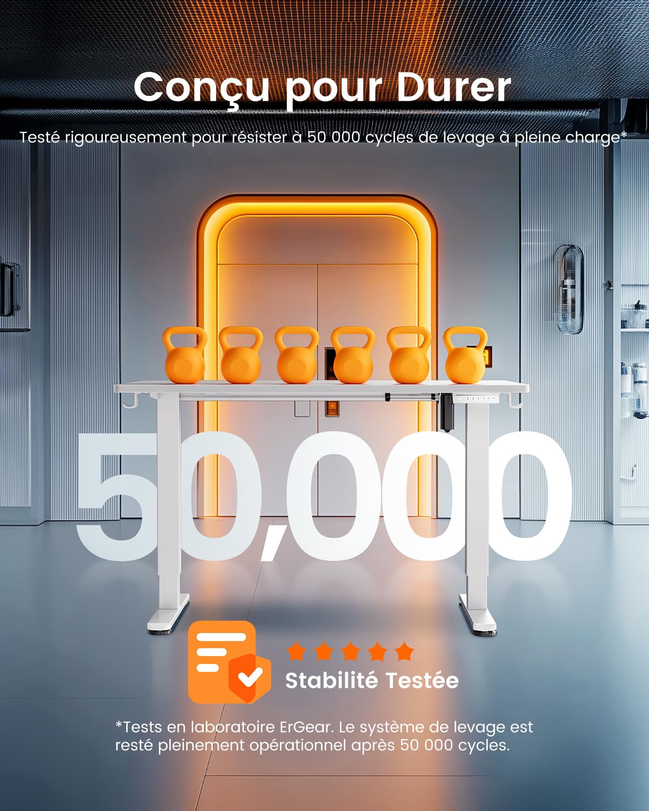 ErGear Bureau Assis Debout, Bureau Electrique Réglable en Hauteur avec Panneau Intelligent à 4 Mémoires et Plateau en Deux Parties (Blanc, 160 x 80 cm)