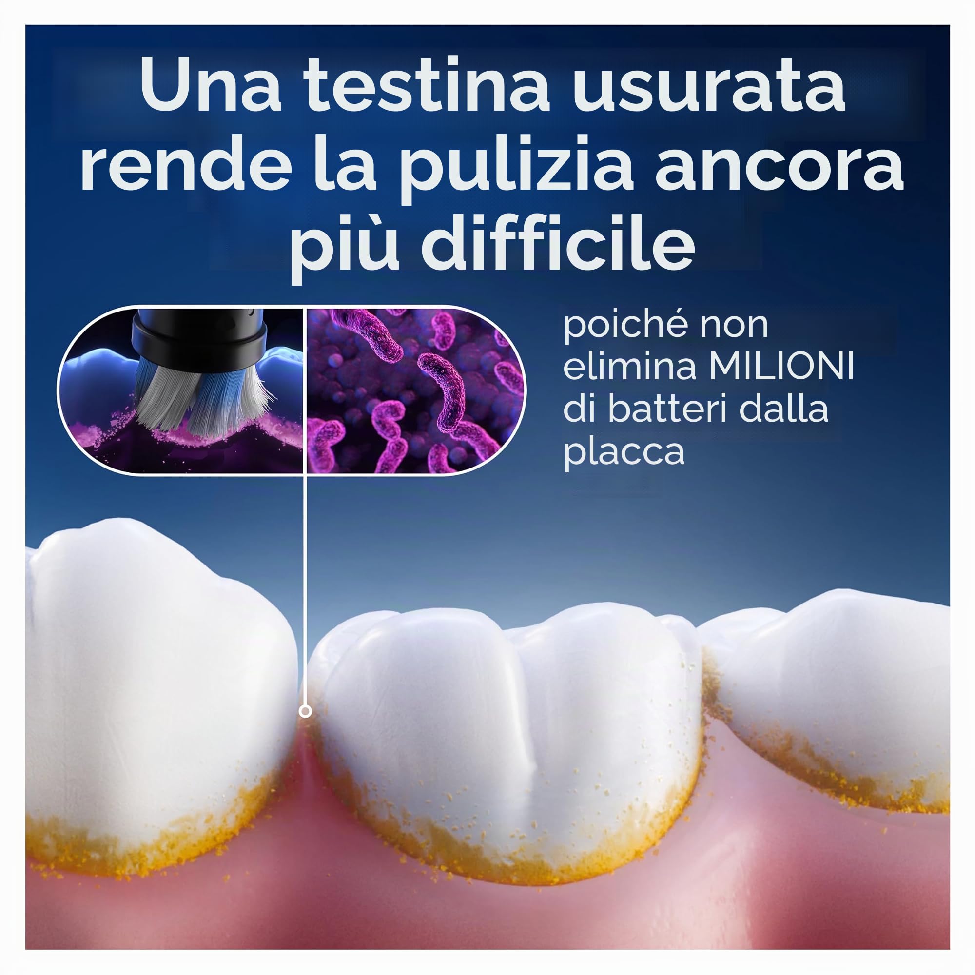 Oral-B Serie iO Gentle Care, testine di ricambio originali rotonde, setole angolate per la rimozione della placca, testina più morbida, per gengive sensibili, progettate per spazzolini elettrici