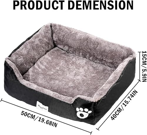 Miniatura 3 de vivicreate Cama rectangular para perros pequeños a grandes, cama suave y lavable para mascotas con base antideslizante, cómodo cojín para dormir,