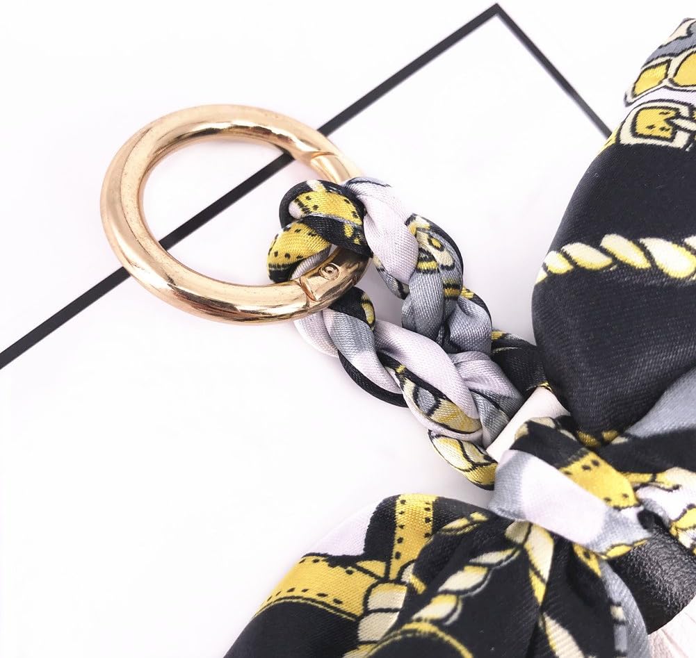 QTMY Silk Ribbon Bow Tassel Bag Pendant Charm Keyring Keychain for Women Purse Handbag Decor image 3