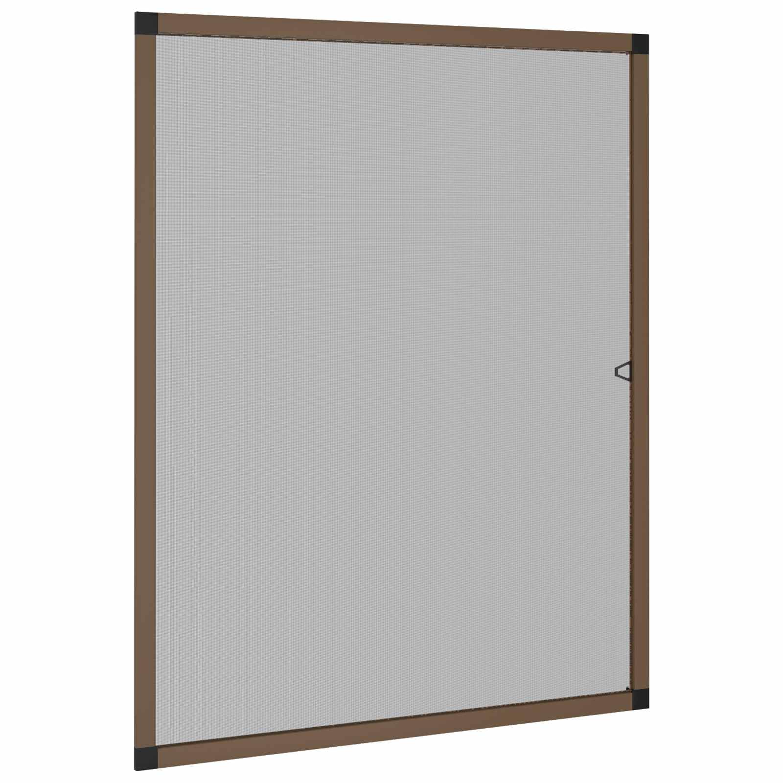 vidaXL Insect Screen for Windows, Brown, 130 x 150 cm, Adjustable, Rectangular, Waterproof Mosquito Net, Breathable Mesh, Easy Installation, DIY