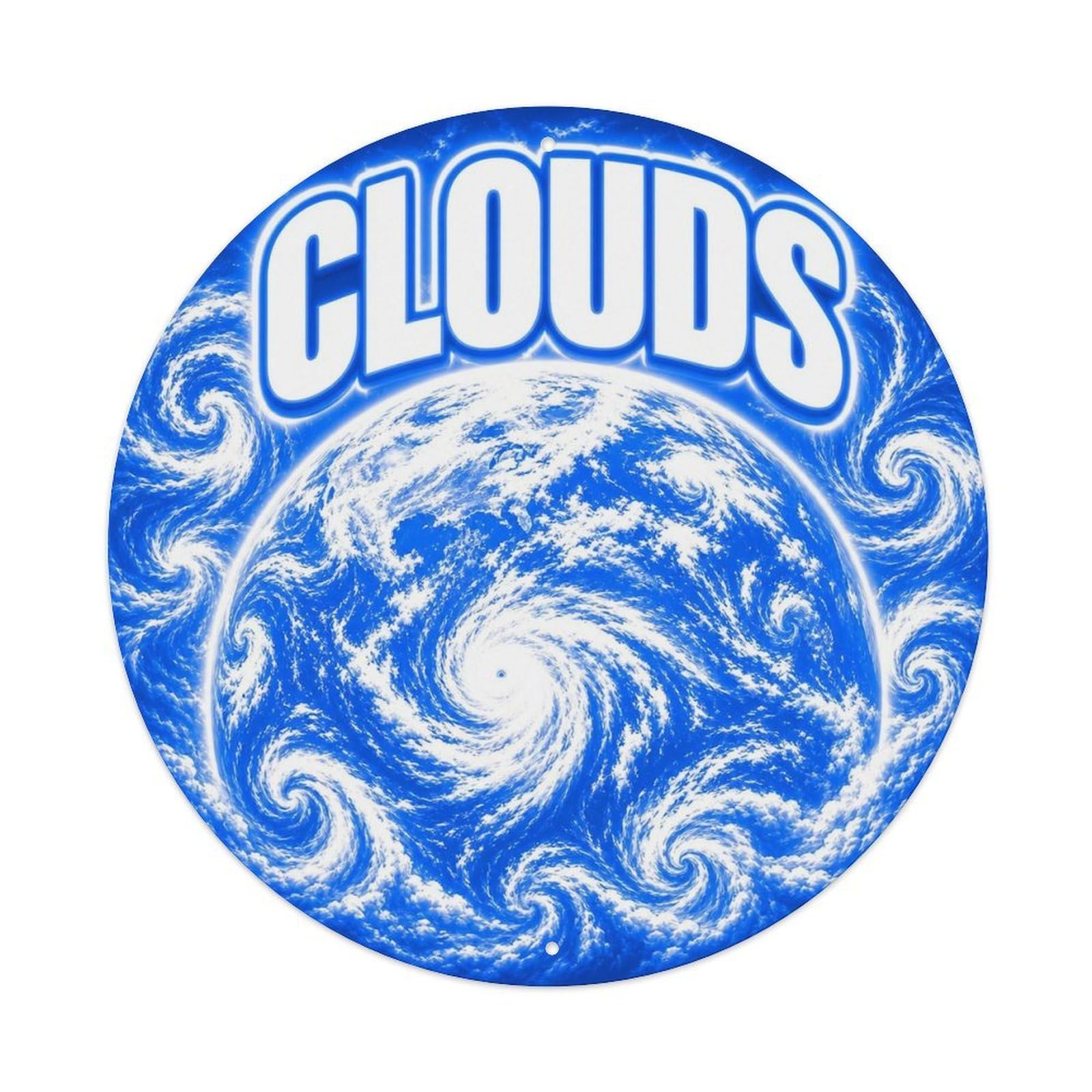 Solar System Earth Cloud Swirls Celestial Metal Tin Sign