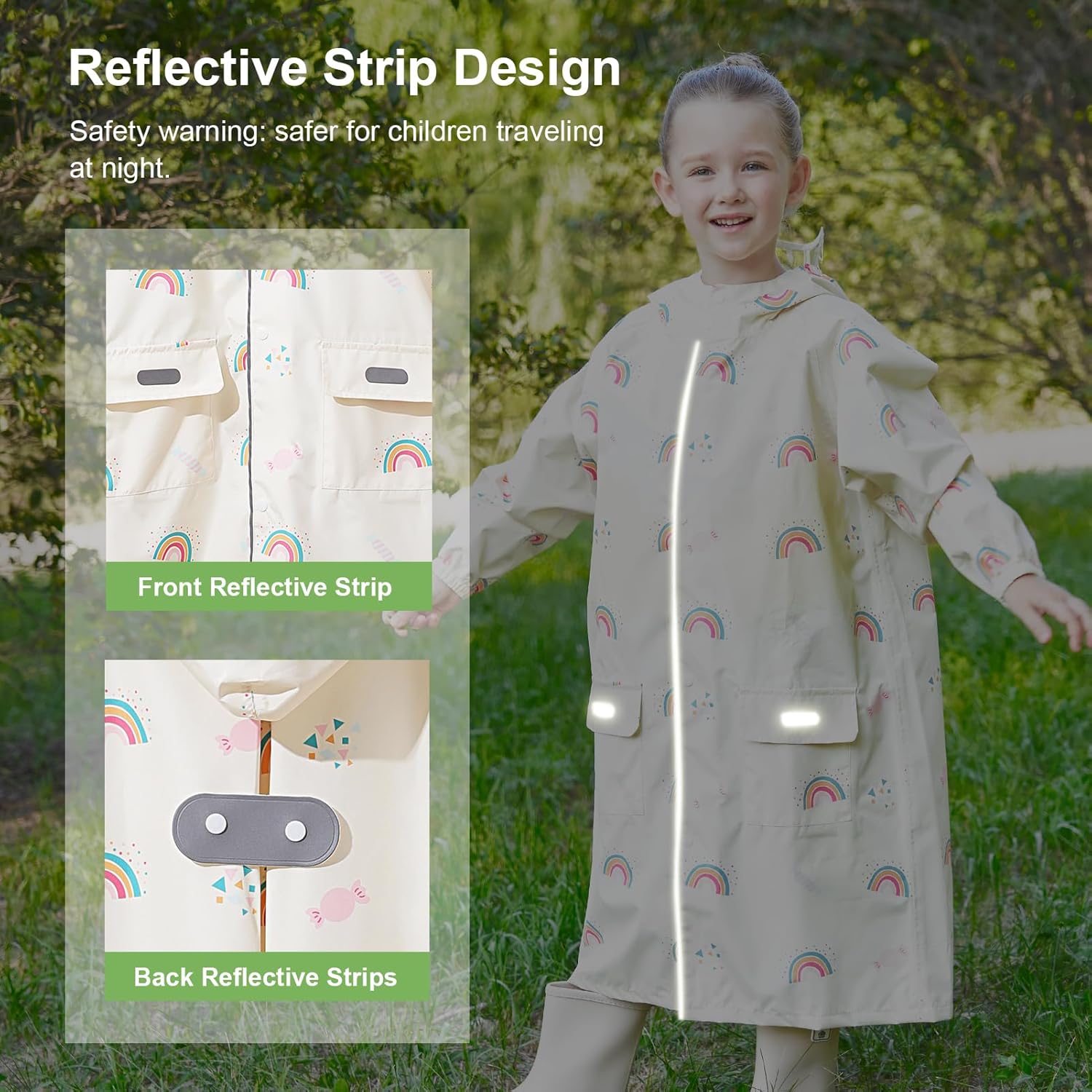 Toddler Kids Raincoat Boys Girls Rain Jacket Waterproof Rain Poncho Reusable Outwear Rainwear Rain Suit - Image 7