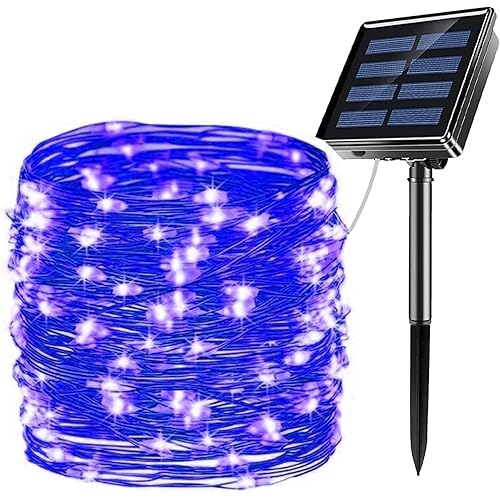 Outdoor Solar String Lights 1 Pack 40 Ft 120 LED 8 Modes Fairy Lights Outdoor Waterproof Solar Powered Silver Wire Lights for Garden Patio Yard Party Wedding Camping Decor