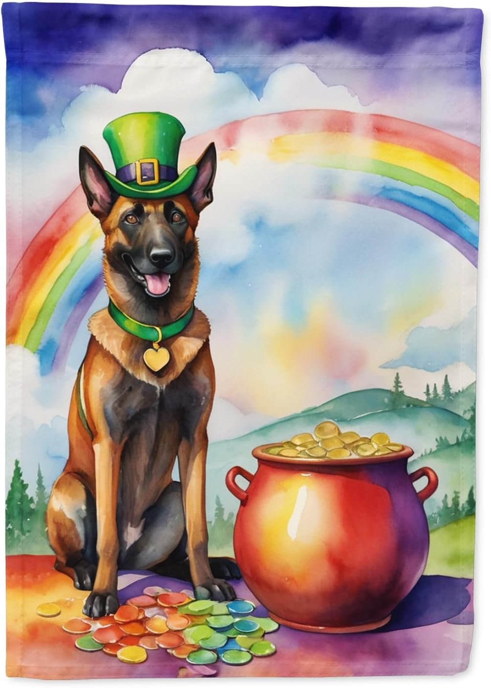 Caroline's Treasures DAC5487GF Belgian Malinois St Patrick's Day Garden Flag Mailbox Flag Decorative Yard Flag Banner Outside Patio Artwork Yard Flower Beds, Garden Size, Multicolor