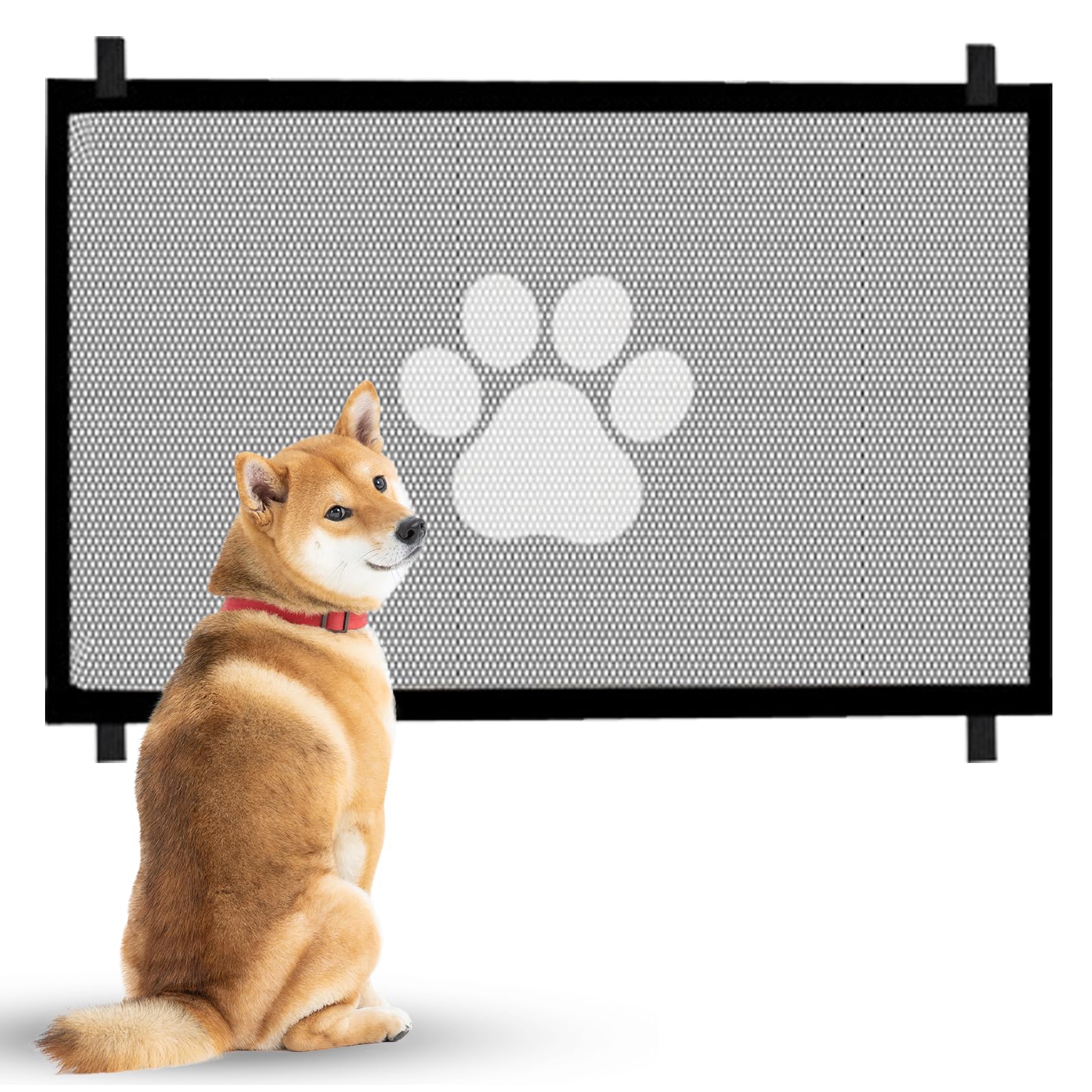 Barrière de Sécurité 110x78CM, Barriere de Securite Chien Résistante à l'usure et à la Déchirure, Barrière de Sécurité Chien sans Percage Adaptéee aux Escaliers, Couloirs, Cuisines