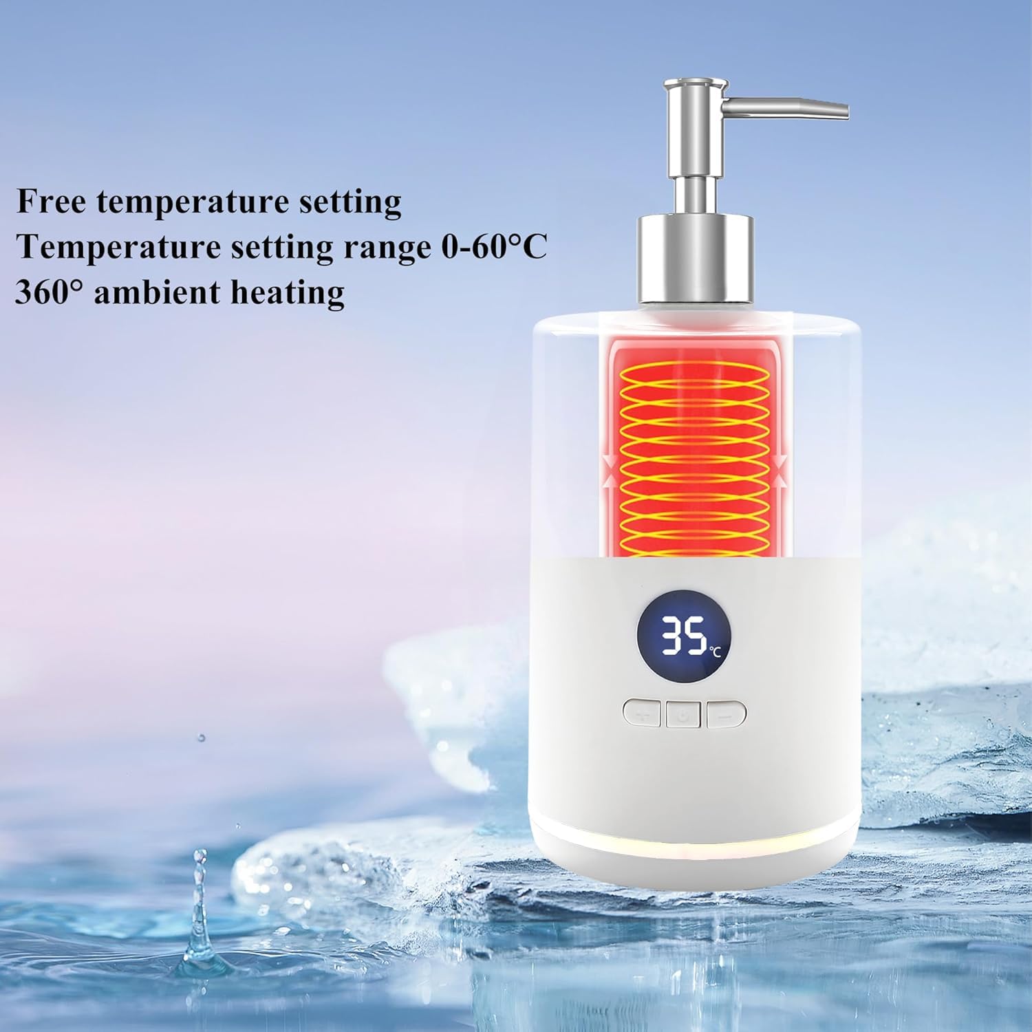 Chauffe-huile de massage avec deux distributeurs, température LED, portable pour salon de beauté spa
