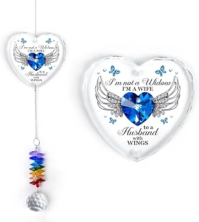 Suncatcher Ornament - I'm Not a Widow I'm a Wife to a Husband with Wings - Widow Remembrance - Memorial Crystal Ornament for Loss of Husband