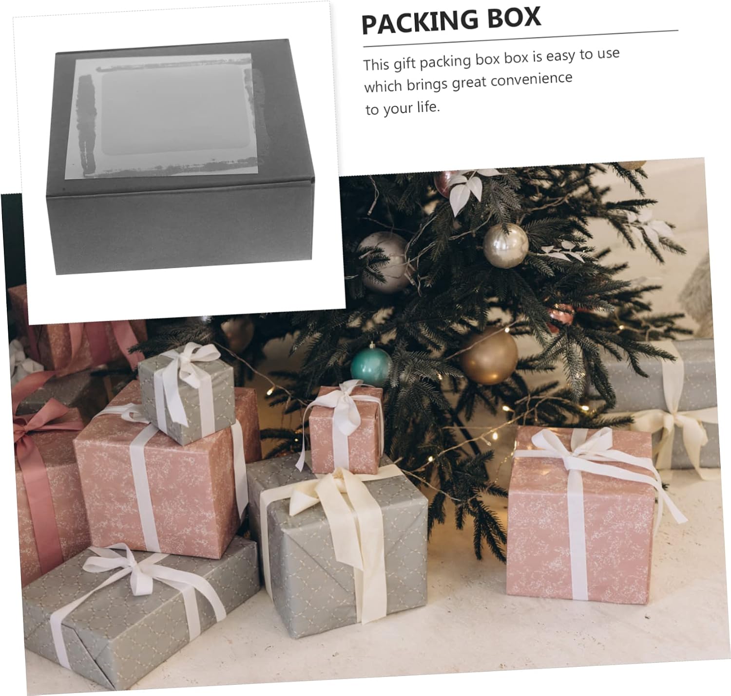 COSMEVIVI 20 Pack Black Paper Gift Boxes with Window, Portable