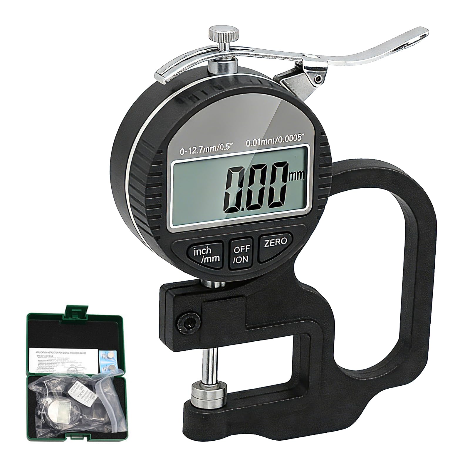 Misuratore di spessore digitale 0-12,7 mm precisione 0,01 μm portatile calibro spessore