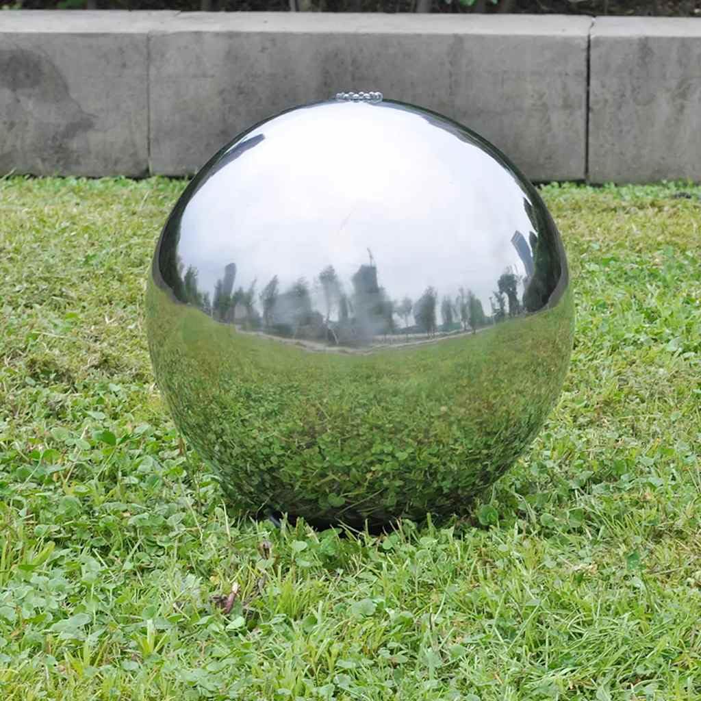 Kula fontanna ze stali nierdzewnej, 40 cm, LED, do ogrodu