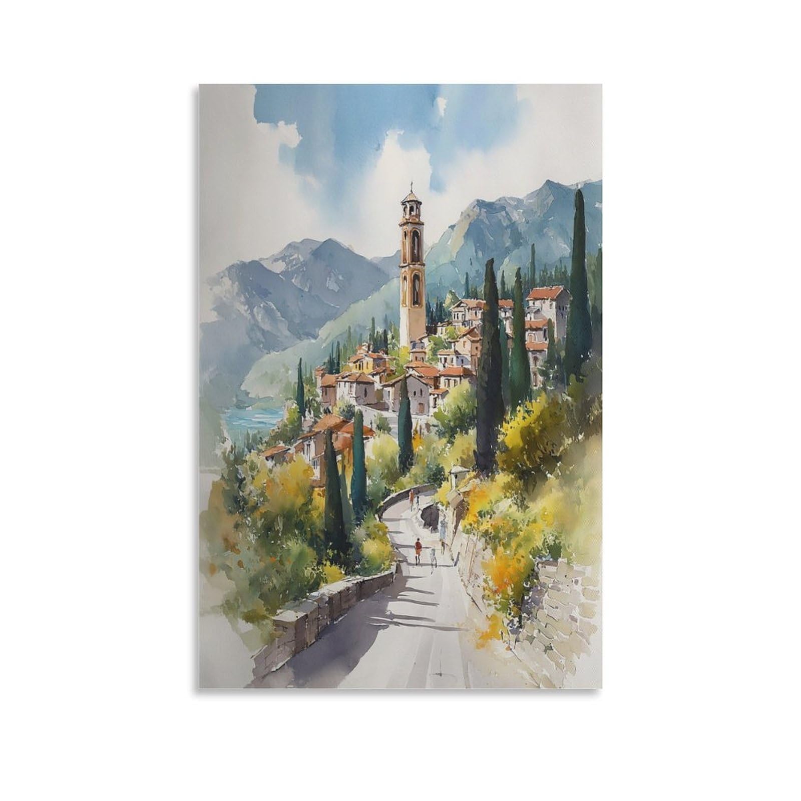 XWYMXZ Idaho Watercolor Art Print Traditional Travel Poster Tree 20x30inch(50x75cm) Vintage Watercolor Canvas Art