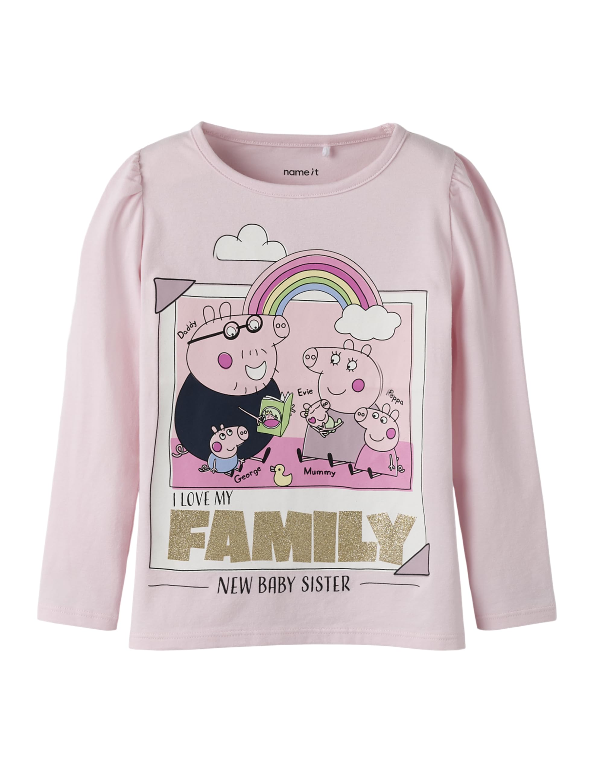Name IT Mädchen Name It Girl Oberteil mit Langen Ärmeln Peppa Wutz Nmfnora Peppa Ls Top Box Lnoos Cplg (1er Pack)