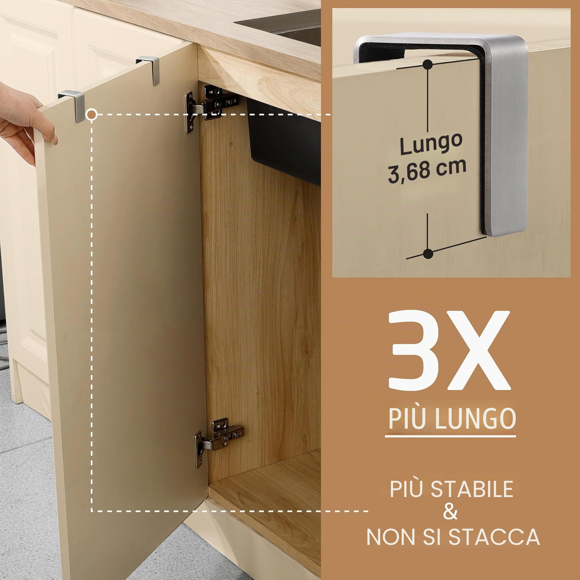 KES Appendi Asciugamani Cucina Porta Strofinacci Cucina Acciaio Inossidabile SUS304 Porta Salviette Barra Canovaccio Porta Porta Asciugamani 2 Pezzi, KTH200S26-2-P2