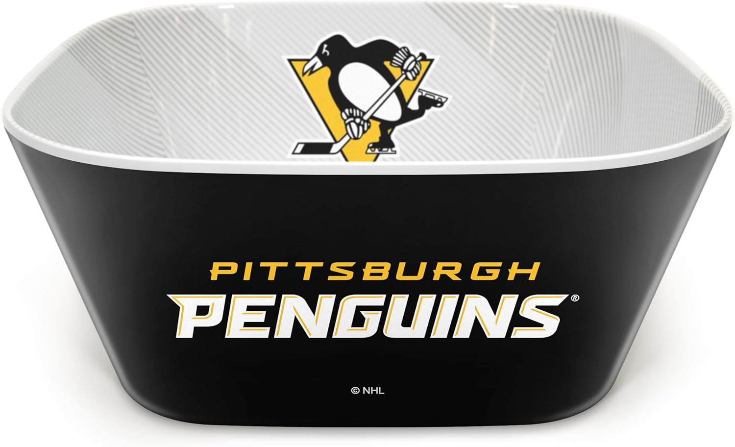 YouTheFan NHL Officially-Licensed Large Party Bowl - 100% Melamine, Dishwasher Safe, BPA Free - Holds Large Bag of Chips - Sleek Design - Perfect for Game Day or Any Day