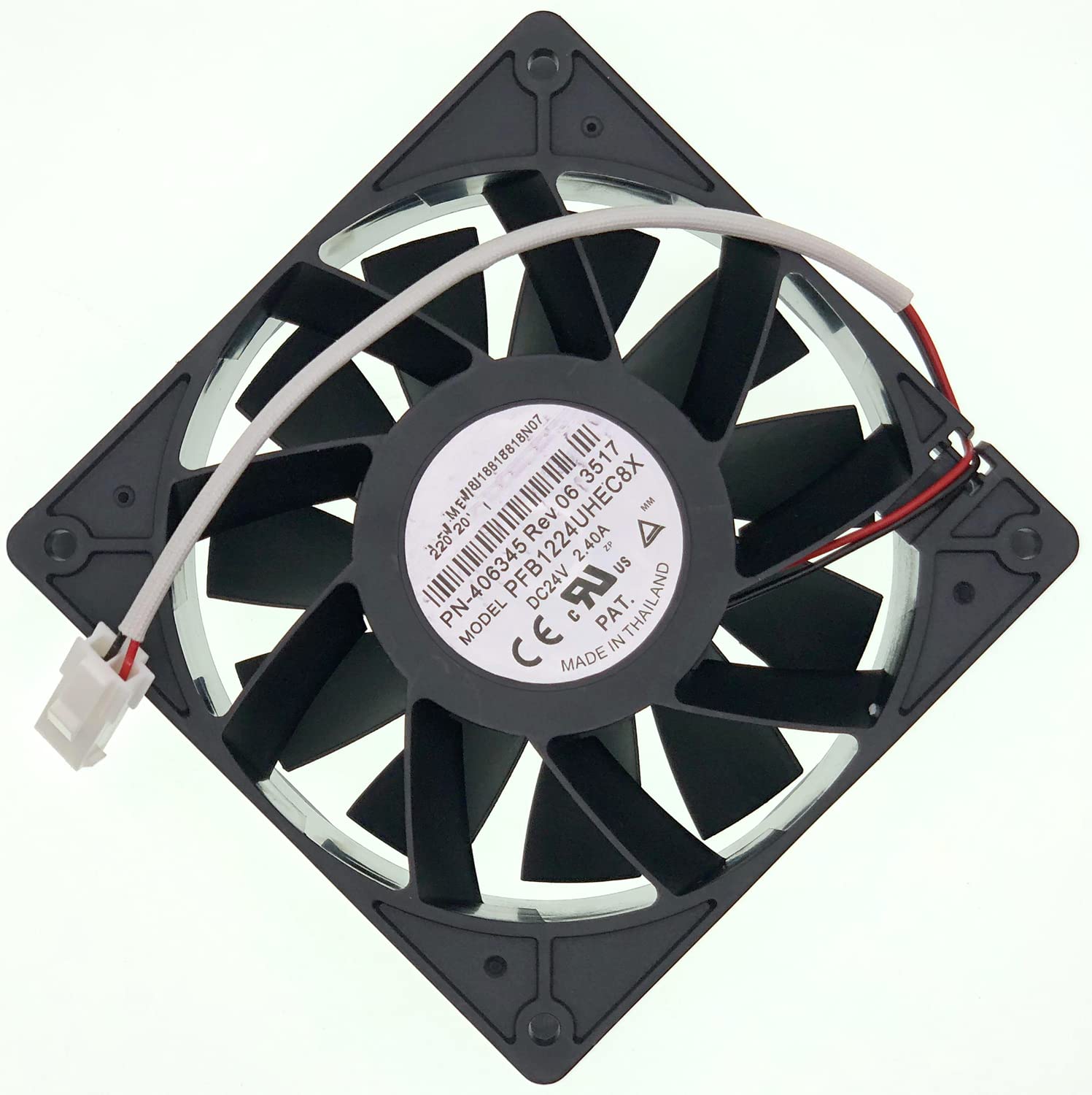 for PFB1224UHEC8X PN-406345 Rev 06 3517 Fan DC 24V 2.40A 12CM 120×120×38mm 5500RPM 2-Wire Cooling Fan