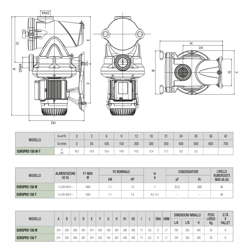 Pompa per piscina DAB Europro 150M