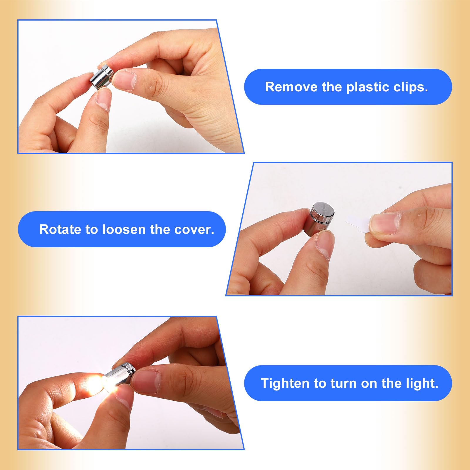 10pcs LED Mini Lights, Plastic Mini Electric Lights for Dollhouse Included Battery Adhesive Backing Dollhouse Accessories for Paper Lantern Party Decoration Crafts (White) - 4