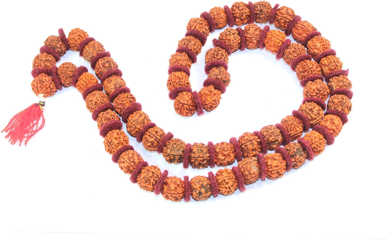 Hitech 55 Beads Rudraksha Japa Mala- Bead Size 15 mm (Prayer Beads for Meditation) Healing Prayer mala, Often Used During The Chanting of The Mantra OM AUM Through Meditation.