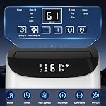 Onduleur 16000BTU portatif Air Climatiseurs avec télécommande, Free Stand Cooling Portable AC Unité pour chambre jusqu'à 800 pi2, avec déshumidificateur & Ventilateur, double tuyau, mode de sommeil silencieux(42dB), Kit Windows
