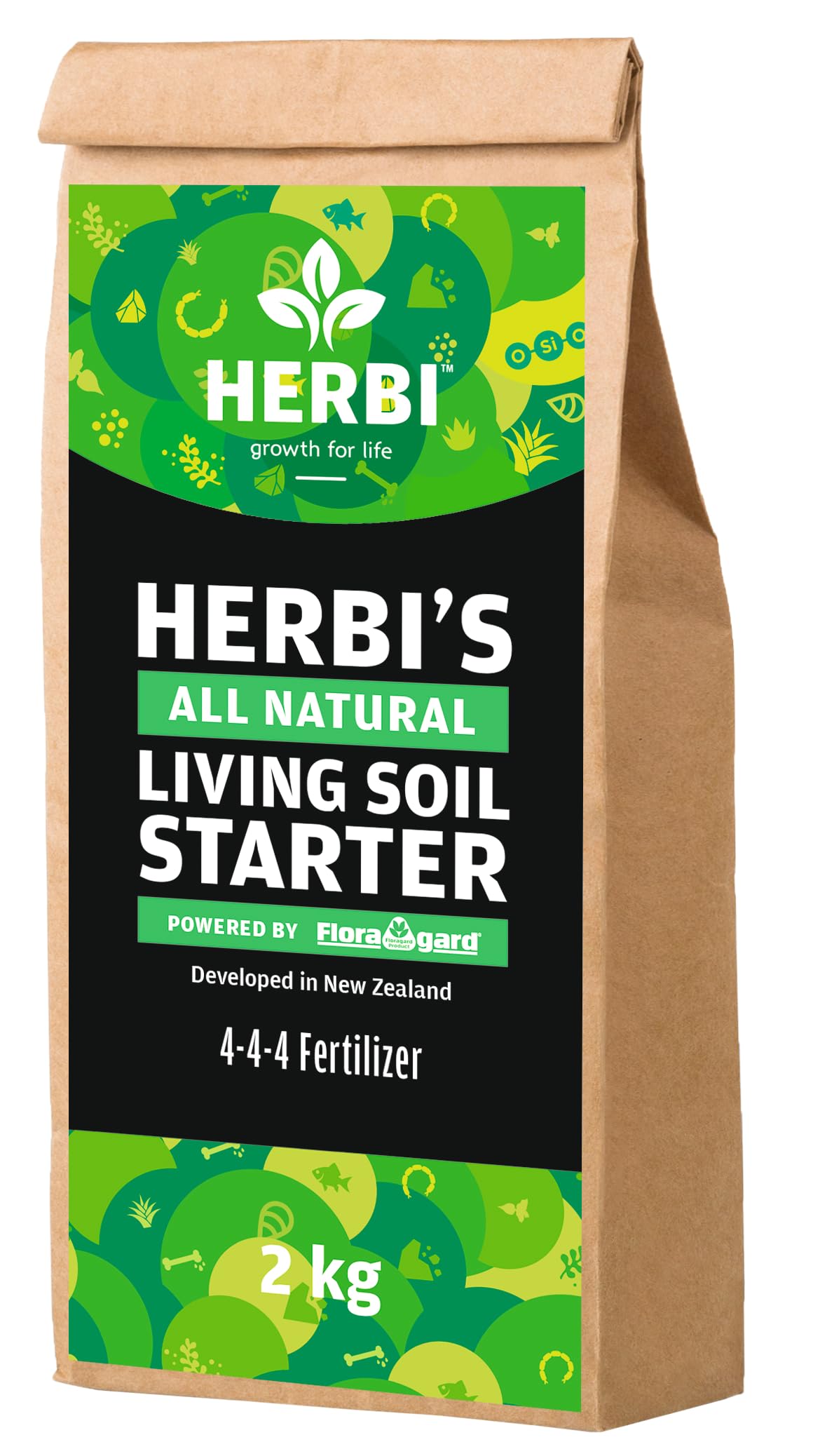 Herbi Living Soil Starter 4-4-4 – Organischer Naturdünger für gesundes Pflanzenwachstum, 2 kg