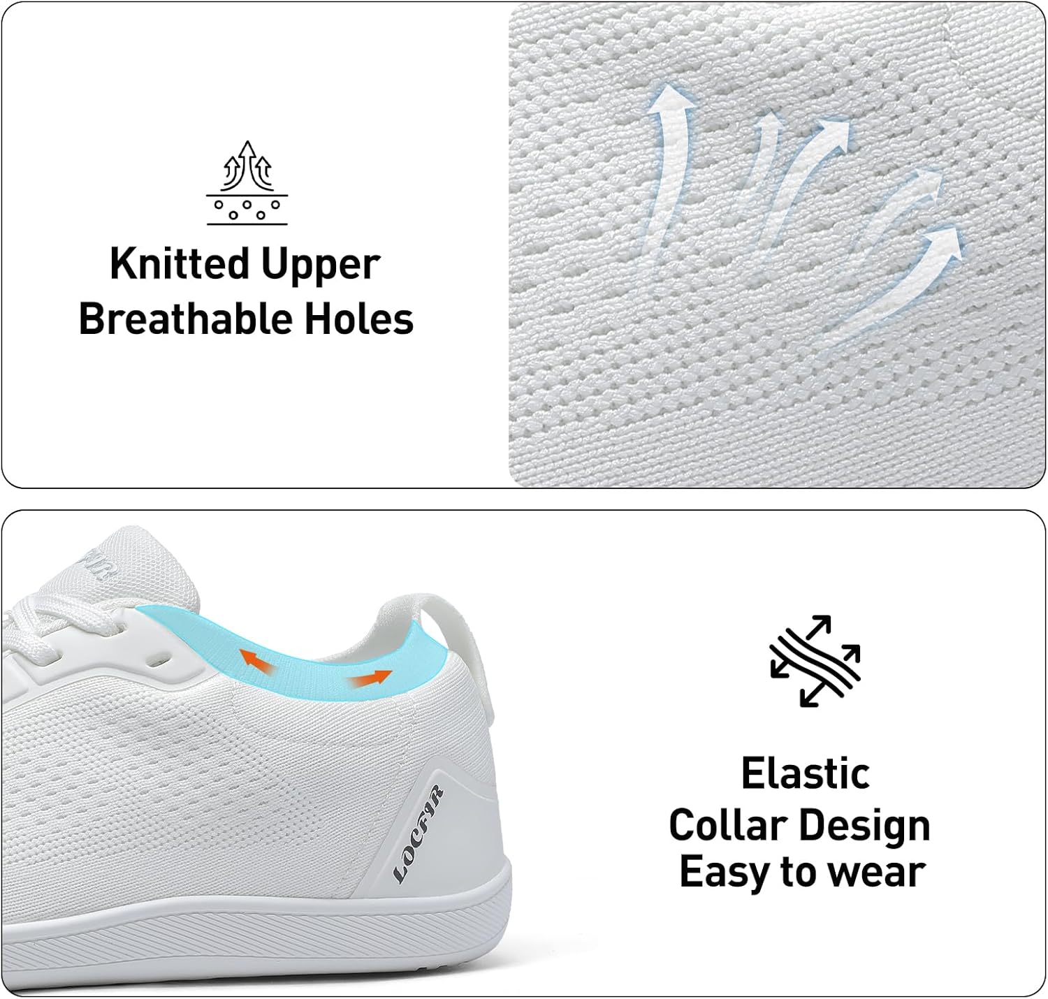 Wide Toe Box Barefoot Shoes for Women with Arch Support Minimalist Zero-Drop Cross Training Sneakers