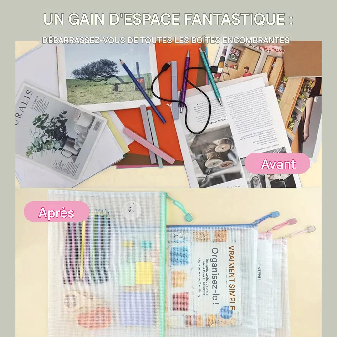 Buste Trasparenti Con Zip 5 Pezzi Organizer Impermeabile Trasparente | Buste A4 con Cerniera Portapenne per Scuola, Cancelleria, Ufficio, Documenti, Giochi da Tavolo, Puzzle e Viaggio