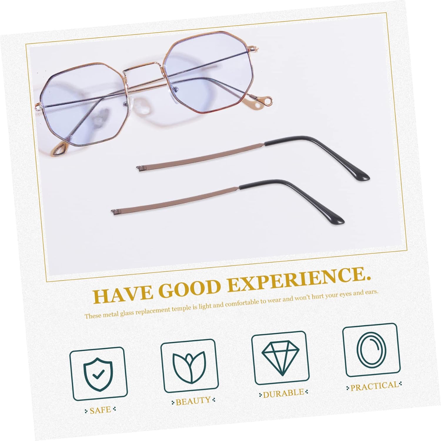 Ipetboom 5pairs Metal Replacement Temple for Sunglasses and Eyeglasses for Easy Installation and Glasses Repair Kit