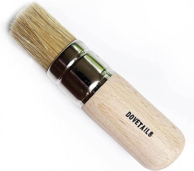 Large Stencil Brush Size 18-30 mm Flat Topped Pure Bristle Head - Made in the UK Can be used as a Wax Brush for Waxing as well as stencilling