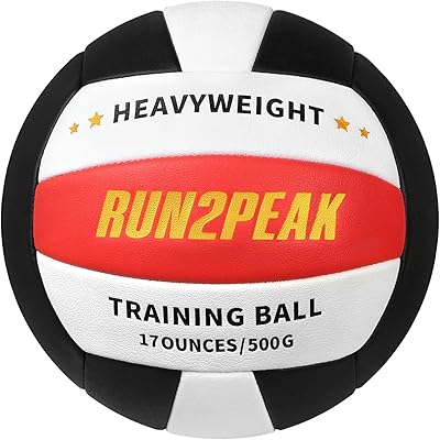 Mejores balones y pelotas de vóley playa 29 RUN2PEAK Balón de voleibol con peso, negro, rojo, dorado, ZPQ16