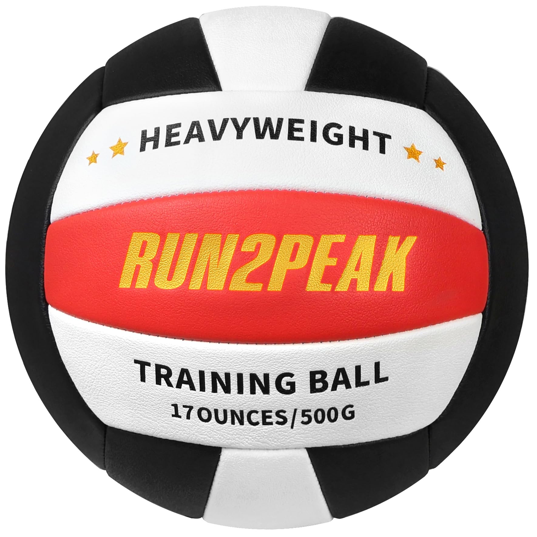 RUN2PEAK ZPQ16 Ballon de volleyball lesté Noir/rouge/doré