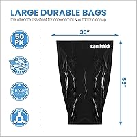Vista 2 de ToughBag Bolsas de basura de 55 galones, bolsas de basura de 55-60 galones resistentes (50 UNIDADES) - Forros de bote de basura negros grandes